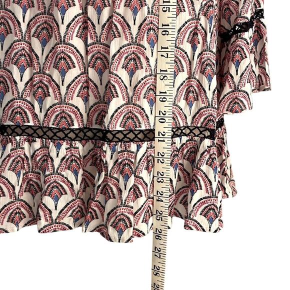 “Fever” Women's Ruffle Sleeve Boho Peasant Top Poet Blouse | Size M - Picture 6 of 9